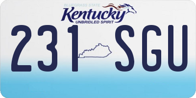KY license plate 231SGU