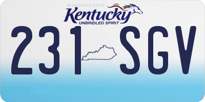 KY license plate 231SGV