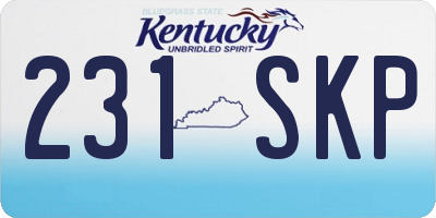KY license plate 231SKP