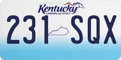 KY license plate 231SQX