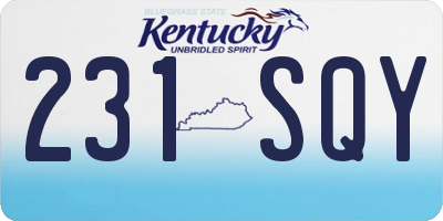 KY license plate 231SQY