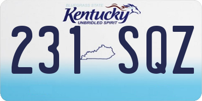 KY license plate 231SQZ