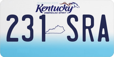 KY license plate 231SRA