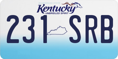 KY license plate 231SRB