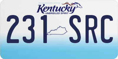 KY license plate 231SRC