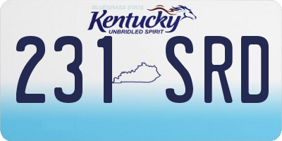 KY license plate 231SRD