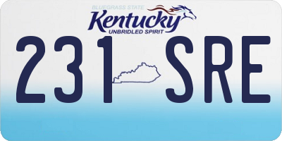 KY license plate 231SRE