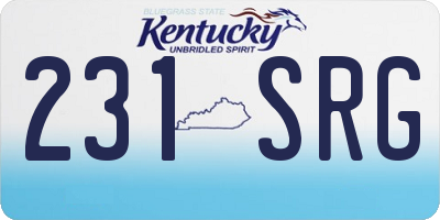 KY license plate 231SRG