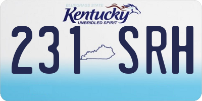 KY license plate 231SRH