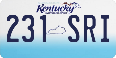 KY license plate 231SRI