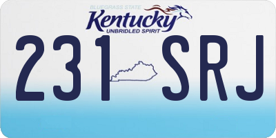 KY license plate 231SRJ