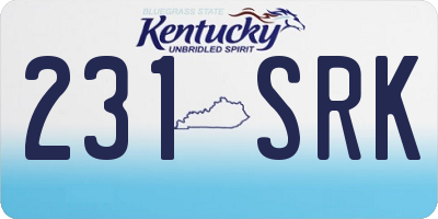 KY license plate 231SRK