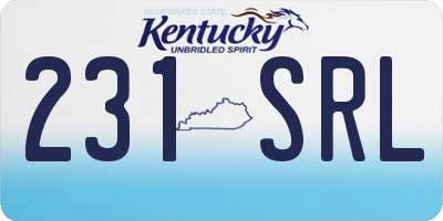 KY license plate 231SRL