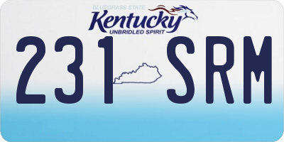 KY license plate 231SRM