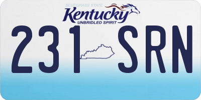 KY license plate 231SRN
