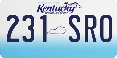 KY license plate 231SRO