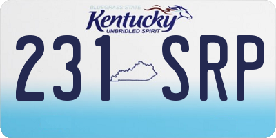 KY license plate 231SRP