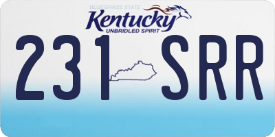 KY license plate 231SRR