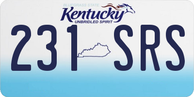 KY license plate 231SRS
