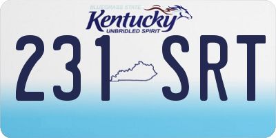 KY license plate 231SRT