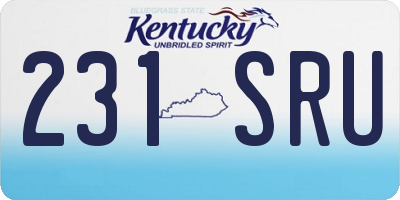 KY license plate 231SRU