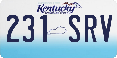 KY license plate 231SRV