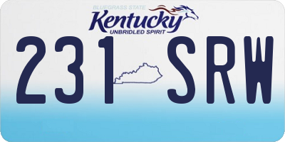 KY license plate 231SRW