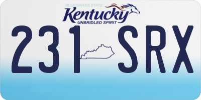 KY license plate 231SRX