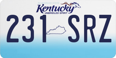 KY license plate 231SRZ