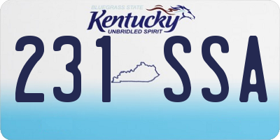KY license plate 231SSA