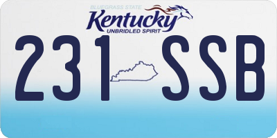 KY license plate 231SSB