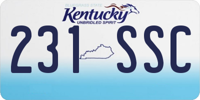 KY license plate 231SSC