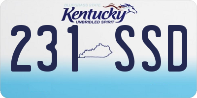 KY license plate 231SSD
