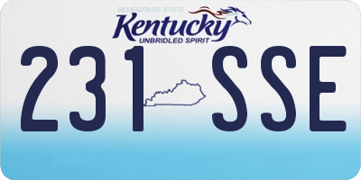KY license plate 231SSE
