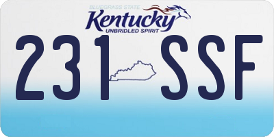 KY license plate 231SSF