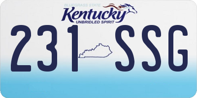 KY license plate 231SSG