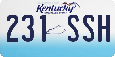 KY license plate 231SSH