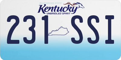 KY license plate 231SSI
