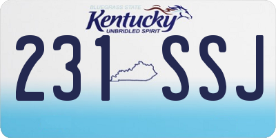 KY license plate 231SSJ