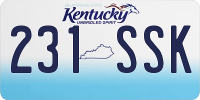 KY license plate 231SSK