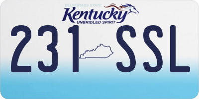 KY license plate 231SSL