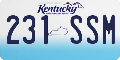 KY license plate 231SSM