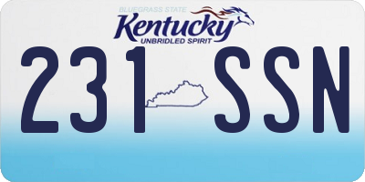 KY license plate 231SSN