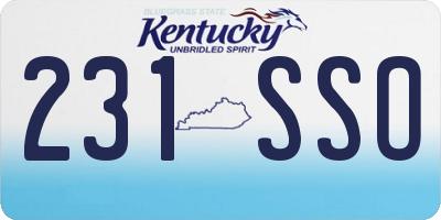 KY license plate 231SSO