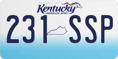 KY license plate 231SSP