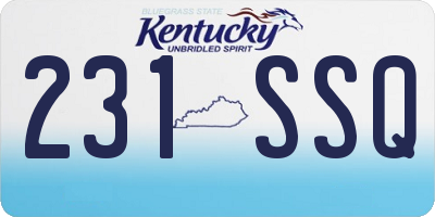 KY license plate 231SSQ