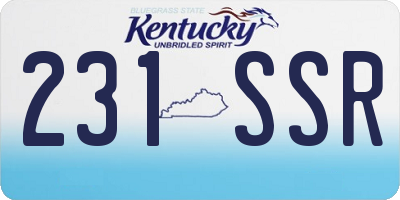 KY license plate 231SSR