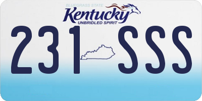 KY license plate 231SSS