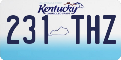 KY license plate 231THZ
