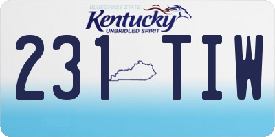 KY license plate 231TIW